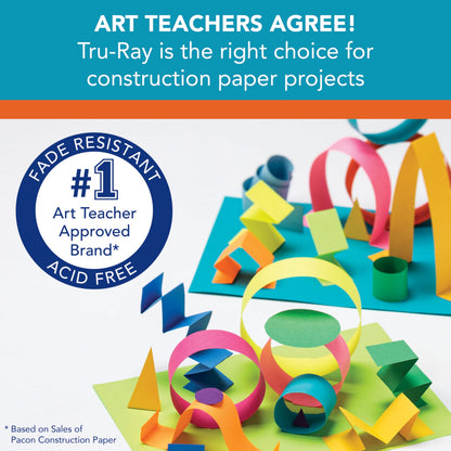 Tru-Ray® Construction Paper, 12" x 18", 50% Recycled, Atomic Blue, Pack Of 50