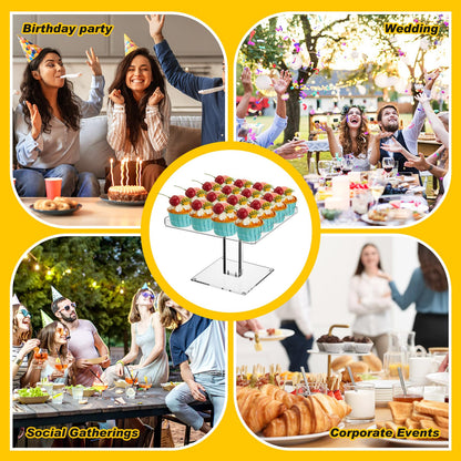 Ripeng 5 Tiered Dessert Table Display Set Buffet Riser Clear Acrylic Dessert Cupcake Stand Riser Bulk 5 Size Party Stand Food Treat Cookie Platter Pastry Serving Tray(8, 8.5, 9, 9.5, 10 Inch)