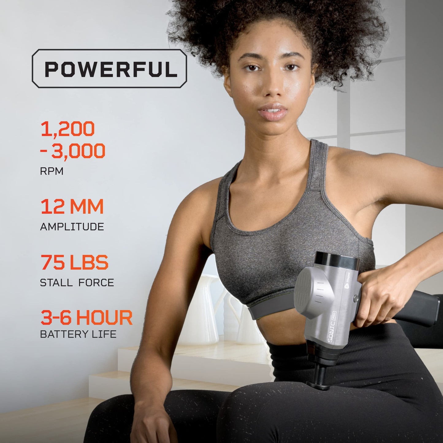 LifePro Sonic Pro Handheld Electric Massage Gun – Deep Tissue Percussion Massager Gun with 10 Speeds & 9 Heads – Muscle Massager for Athletes Back, Legs, Arms