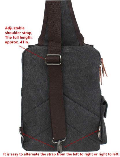 Leaper Retro Canvas Messenger Bag — Fits 10" Tablet, 9 Pockets, Unisex Crossbody Shoulder Sling Bag for Travel, Work & Daily Use, Army Green, M (Available in Medium, Large, XL, XXL)