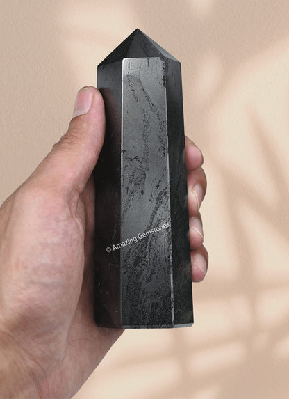 Amazing Gemstone Large Hematite Crystal Towers ~ Natural Healing Crystal Point Obelisk for Reiki Healing and Crystal Grid (5.5 to 6 INCH)