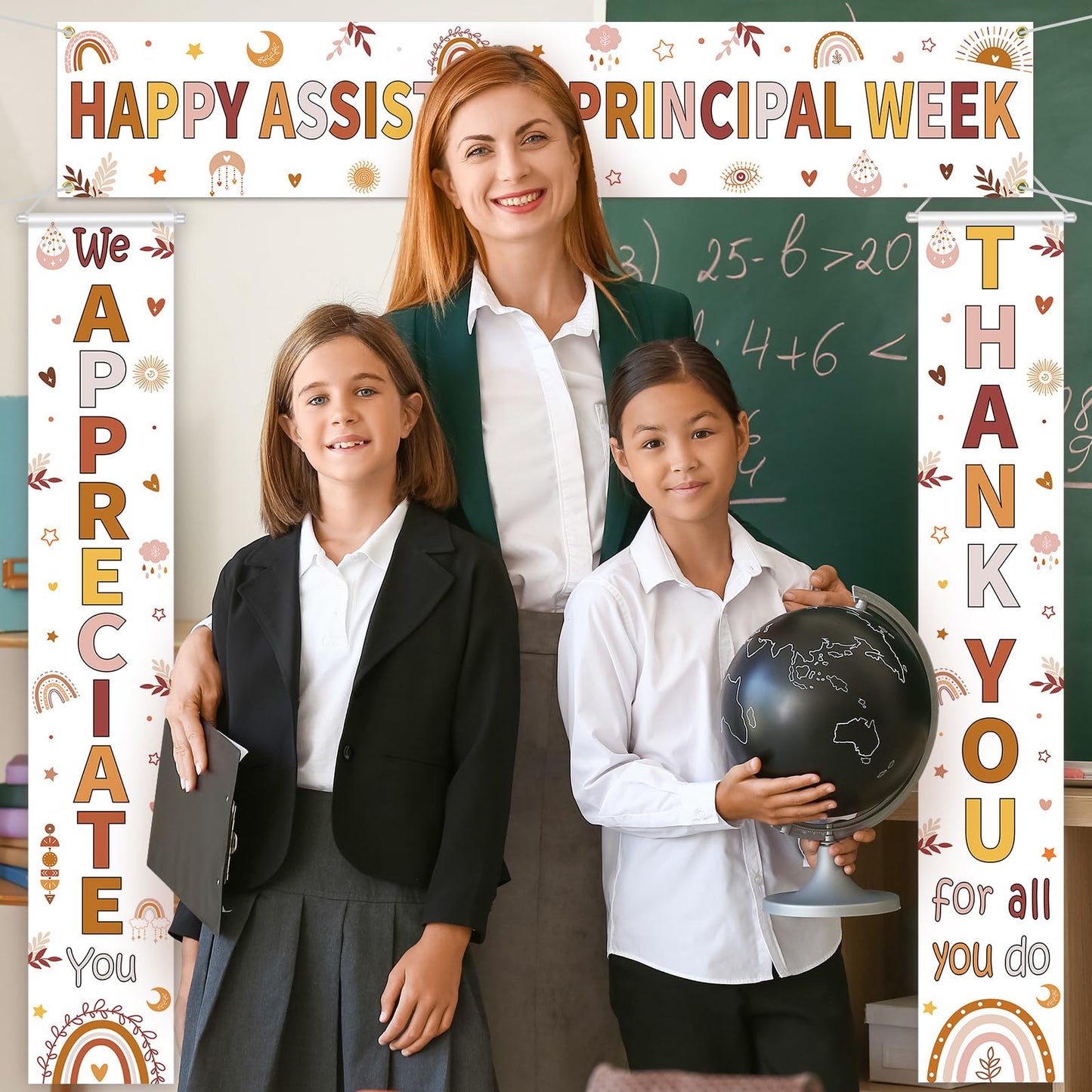Fanfanwin 3 Pcs Happy Assistant Principal Week Banner Set Principal Appreciation Sign Banner We Appreciate Thank You Party Supplies Decorations for Men Women Education Workers