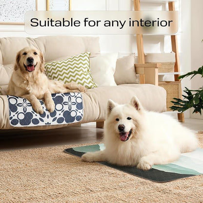 PetSpy Washable Pee Pads for Dogs - Waterproof Reusable Puppy Pads No-Slip Surface - Stylish Dog Potty Training Pads Protect Against Leakage (Grass, 1 Pack - 72" x 72")