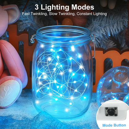 btfarm 12 Pack Fairy Lights, Battery Operated, 20 LED, Waterproof, Blue White