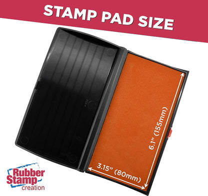 Large Premium Orange Ink Stamp Pad - 3" by 6" - Quality Felt Pad