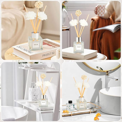 Reed Diffuser Set, 1.7 oz Scent Diffuser with Sticks, OrangeBlossom Scent for Bathroom Accessories Shelf Decor, Air Fresheners for Home, Home Fragrance Products, House Office Room Decor Aesthetic