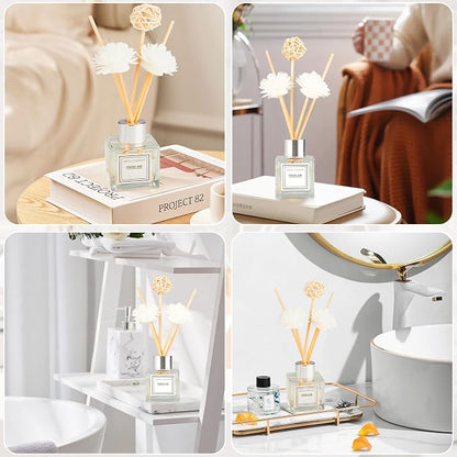 Reed Diffuser Set, 1.7 fl oz Scent Diffuser with Sticks, Lavender Scent for Bathroom Accessories Shelf Decor, Air Fresheners for Home, Home Fragrance Products, House Office Room Decor Aesthetic Gift