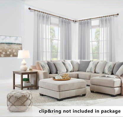 Light Gray Sheer Curtains Linen Textured Weave for Master Guest Bedroom 2 Panels Rod Pocket Modern Stylish Semi Sheer Drape Summer Curtain for Small Window Home Fashion 52 x 63 Inch Length Silver Grey
