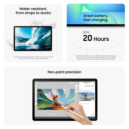 Samsung Galaxy Tab S10 FE 128GB WiFi Android Tablet, Large Display, Long Battery Life, Exynos 1580 Processor, IP68 Water-Resistant, 90 Hz Refresh, S Pen for Note-Taking, US Version, Silver