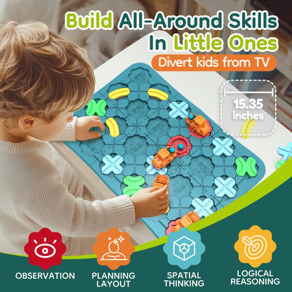 Kids Toys STEM Board Games - Logic Road Builder Brain Teasers Puzzles for 4 5 6 7 Year Old Boys Girls, Educational Montessori Birthday Gifts for Ages 4-8 Preschool Classroom Learning (39 PCS)