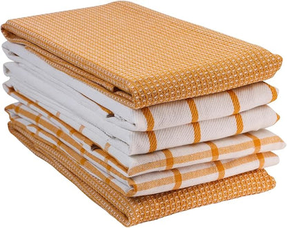 LANE LINEN Kitchen Towels Set of 6-100% Cotton, Quick-Drying 18” x 28” Dish &