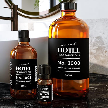 AirScent Hotel Diffuser Oil No. 1008 - White Tea, Aloe Sandalwood - 10 mL | Hotel Scent Dupe - Premium Fragrance Oil for Ultrasonic and Waterless Diffusers and Crafting - .34 fl oz Dropper Bottle