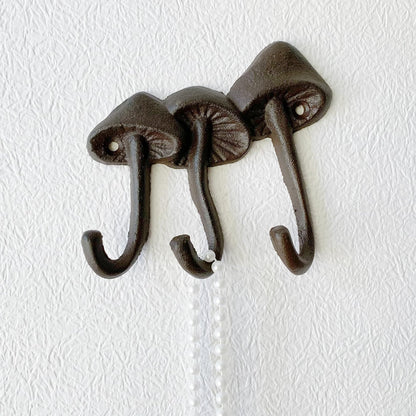 Zorues Rustic Mushroom-Shaped Decorative Wall Hook Rack Hangers for Hanging Clothes, Coats, Towels, Keys, and Hats, 1 Pack Antique Cast Iron Mounted Wall Hooks