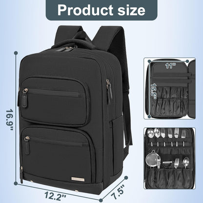 OUUTMEE Large Chef Knife Backpack, Knife Carrier Chef Utensil Case with Multiple Pockets and Slots, Knife Bags for Chefs Professional