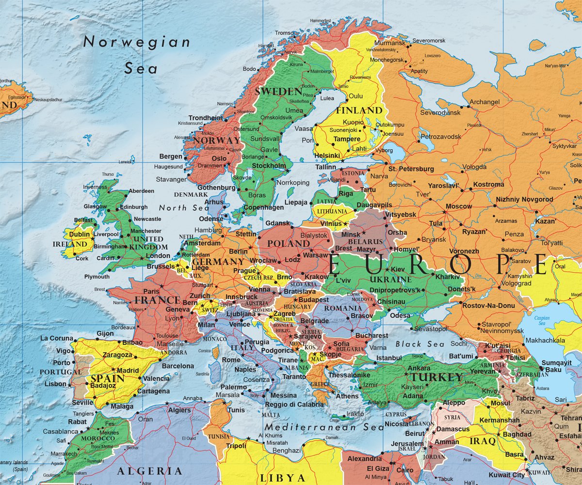 Swiftmaps World Premier Wall Map Poster Mural 24h x 36w Paper Rolled