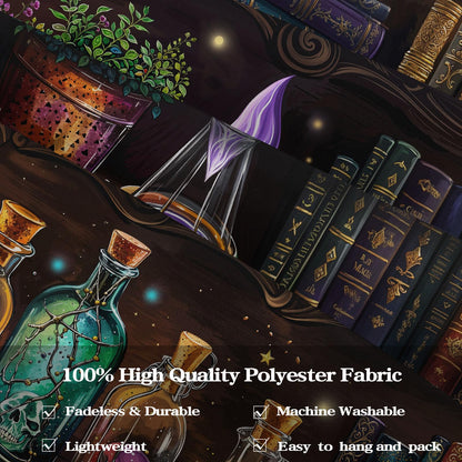 Spenlife Witch Bookshelf Tapestry Wall Decorative Tapestry Bookshelf Tapestries Wall Hanging for Bedroom Living Room Decor C 44"x60"
