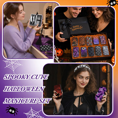 Lanties 10 Sets Halloween Gifts Bulk for Women Manicure Set Nail Clippers Bulk Halloween Party Favors Pumpkin Ghost Cute Spooky Manicure Tools Kit for Women Girls Party Gifts Nail Salon
