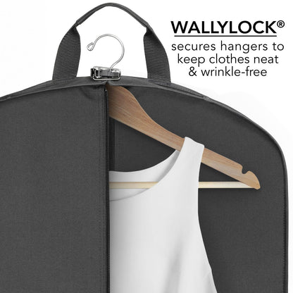 WallyBags® 52” Deluxe Travel Carry-On Garment Bag with Two Pockets, Perfect for Dresses, Suits, Men and Women, Black