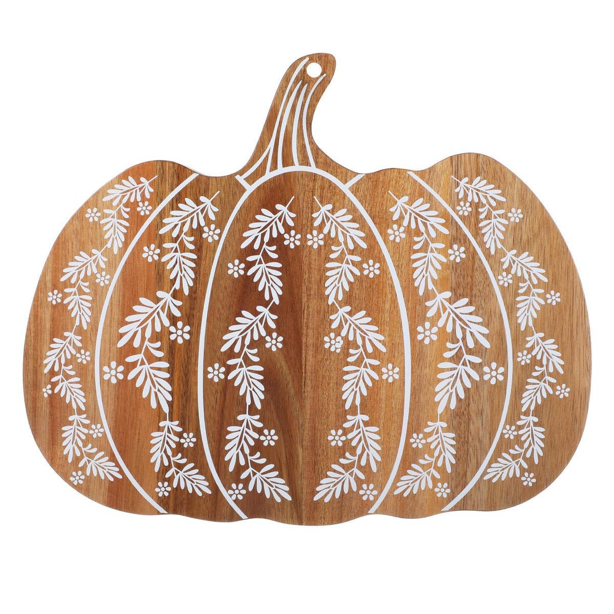 BrightRow Pumpkin Shaped Cutting Board Acacia Wood Serving Board Wooden Serving Platter Tray Cheese Fruit Bread Christmas Holiday Xmas Kitchen Decoration