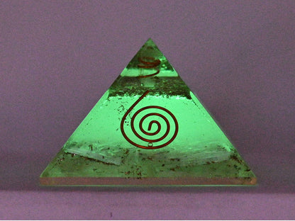 Large Orgone Pyramid | Glow in Dark Selenite Pyramid Crystal | Orgonite Pyramid | Organ Pyramids Positive Energy Healing