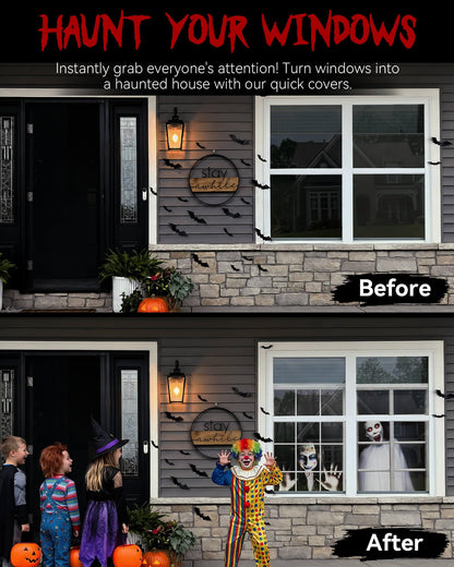 YUSPENYE 2 Pack of Halloween Female Ghost Curtain, Window Door Cover, Halloween Decoration, Party Decors