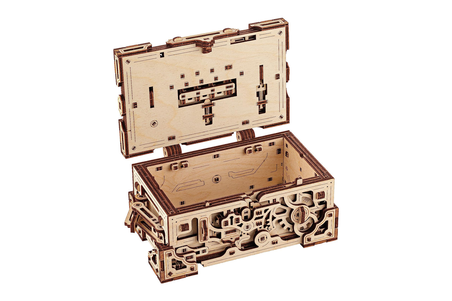 Wood Trick Enigma Chest Lock Puzzle Box Wooden 3D Puzzles for Adults to Build - Engineering DIY Project Mechanical Model Kits for Adults Wooden Models