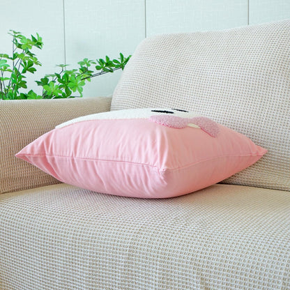 vctops Halloween Pillow Covers, Halloween Decorations Cute Ghost Spooky Tufted Throw Pillow Cases Soft Cotton Couch Cushion Case for Chair Sofa Bedroom Living Room Home Decor (Pink C,18"x18")