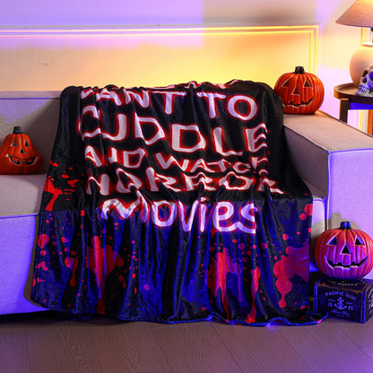 Buryeah Horror Movie Gifts Horror Movie Blanket 50"x60" Throw Blanket Scary Nightmare Plush Warm Black Red for Home Sofa Decor Couch Bed