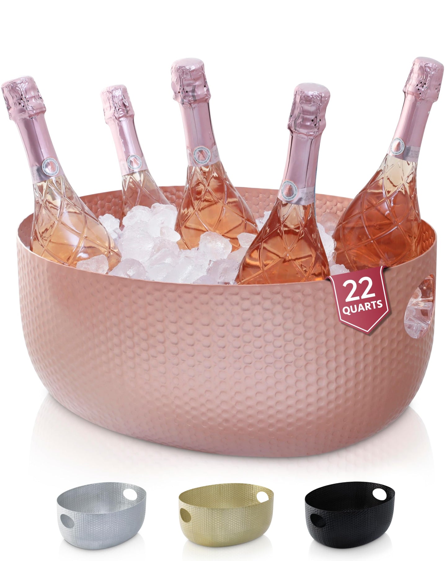 Gusto Nostro Large Beverage Tub for Parties - Metal Tub for Wine Bottles,Champagne,Beers - High Capacity Ice Bucket for Drinks - Extra Large Ice Buckets for Parties (22 qt) Outdoor Party Drink Bucket