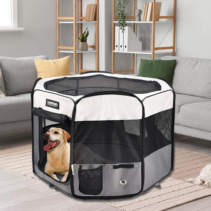 JESPET Pet Dog Playpens 36", 45" & 61" Portable Soft Dog Exercise Pen Kennel with Carry Bag for Puppy Cats Kittens Rabbits, Indoor/Outdoor Use