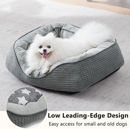 Dog Beds for Small Medium Large Dogs & Cats. Washable Pet Bed, Orthopedic Dog Sofa Bed, Soft Calming Sleeping Warming Puppy Bed (Star-Grey, Medium-(25’’x 21’’x 8’’))