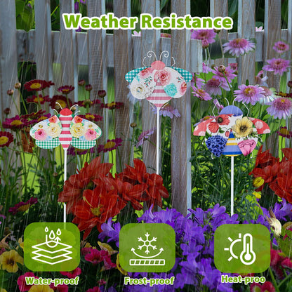 IROSANCO 28" Metal Garden Stakes, Set of 3