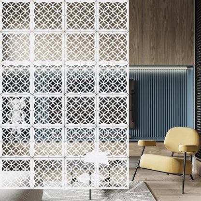 Boshen 24PCS Hanging Room Divider Wall Screen Panel Room Divider Panels Privacy Screen Divider Home Decor for Living Room Bedroom Home Office Restaurant Decor-White02