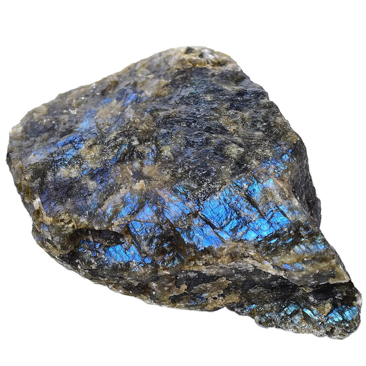 FZBHRO Raw Labradorite Stone Blue Rough Labradorite Rock Healing Crystal and Stone for Tumbling Meditation 0.4-0.6 Pound