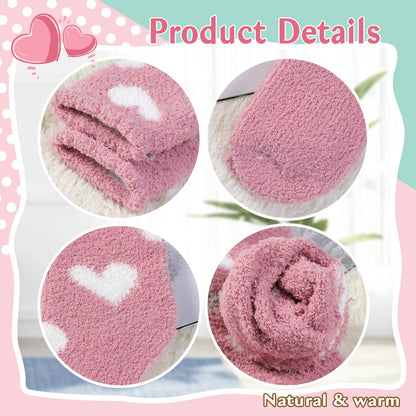 Horuru Fuzzy Socks for Women Fluffy Cozy Slipper Socks Fall Halloween Christmas Gifts Pumpkin Slippers