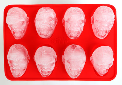Zombie Head Candy Making Tray by The Modern Gummy, SILICONE, 8 Realistic Cavities per tray, For Gelatin, Chocolates, Cupcake Toppers, Halloween, Zombie Party