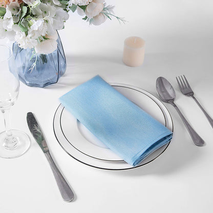Cloth Napkins 20x20 inch Washable Polyester Dinner Napkins Soft Table Napkins for Wedding Party Dining Banquet(Blue Mist,25PCS)