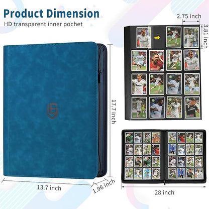 1024 Pocket Card Binder,16 Pocket Trading Card Binder，Side Loading Collectible Card Albums for MTG, for TCG Football, Sports, Game Cards Blue