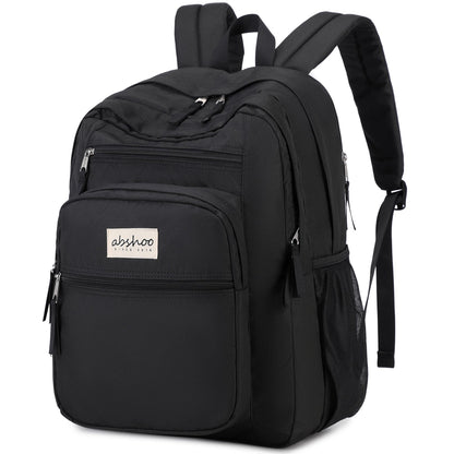 abshoo 34L Large Backpack for School Water Resistant Women Men Bookbag For College, Middle High School, Travel (Black)