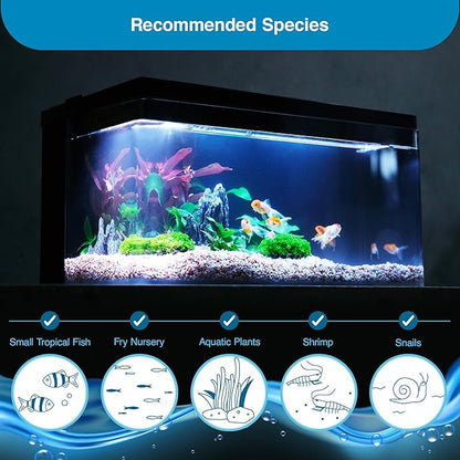 Harmony Deluxe 8 Gallon All-in-One Aquarium Kit, Award-Winning Fish Tank with Lid, Integrated Filtration, LED Light, Low-Iron Glass, Black Tank with Cherry Grain Top
