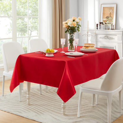 Counfeisly 1 Pack Satin Table Cover Rectangle Silkly Soft Table Cloth, Satin Dining Table Cloths for Wedding Banquet Table Decoration, Dining Room, Indoor and Outdoor Use, 60 x 120 Inches, Red