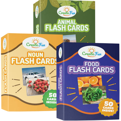 150 Noun Food and Animal Flash Cards Set, Montessori Educational Games, Vocabulary Builder Picture Cards for Speech Therapy, ESL, Occupational Therapy, Autism, Dementia and SLP Learning Materials