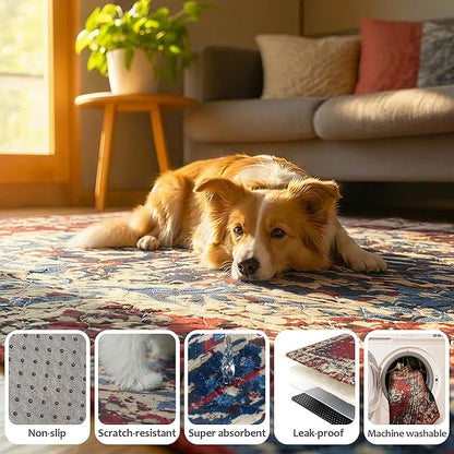 Washable Pee Pads for Dogs, Reusable Puppy Potty Training Pads, Ultra-Absorbent Thick Waterproof Leak-Proof Non-Slip Pads & Mat for Crate, Playpen, Floor, Whelping & Housebreaking , 2 Pack 48"x72"
