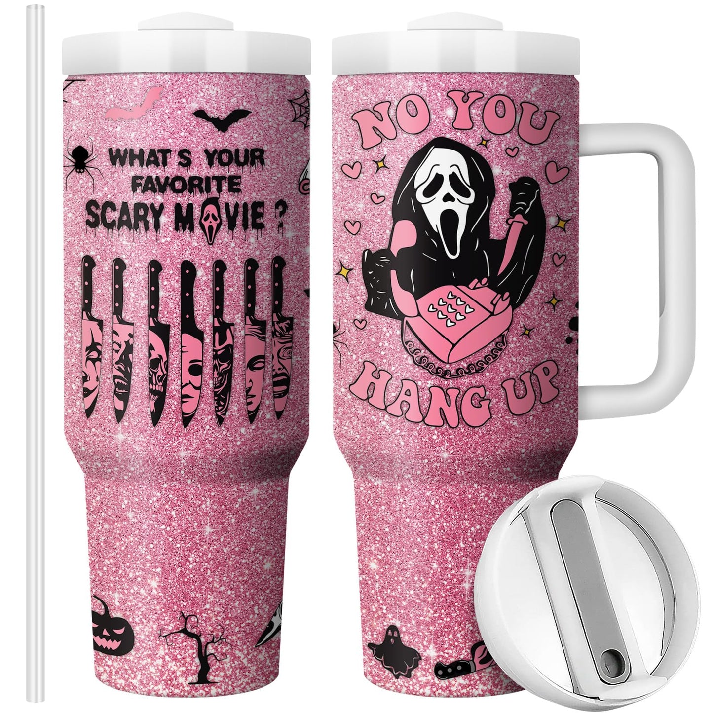 Equoza Halloween Scary Mask Tumbler with Lid and Straw 40oz