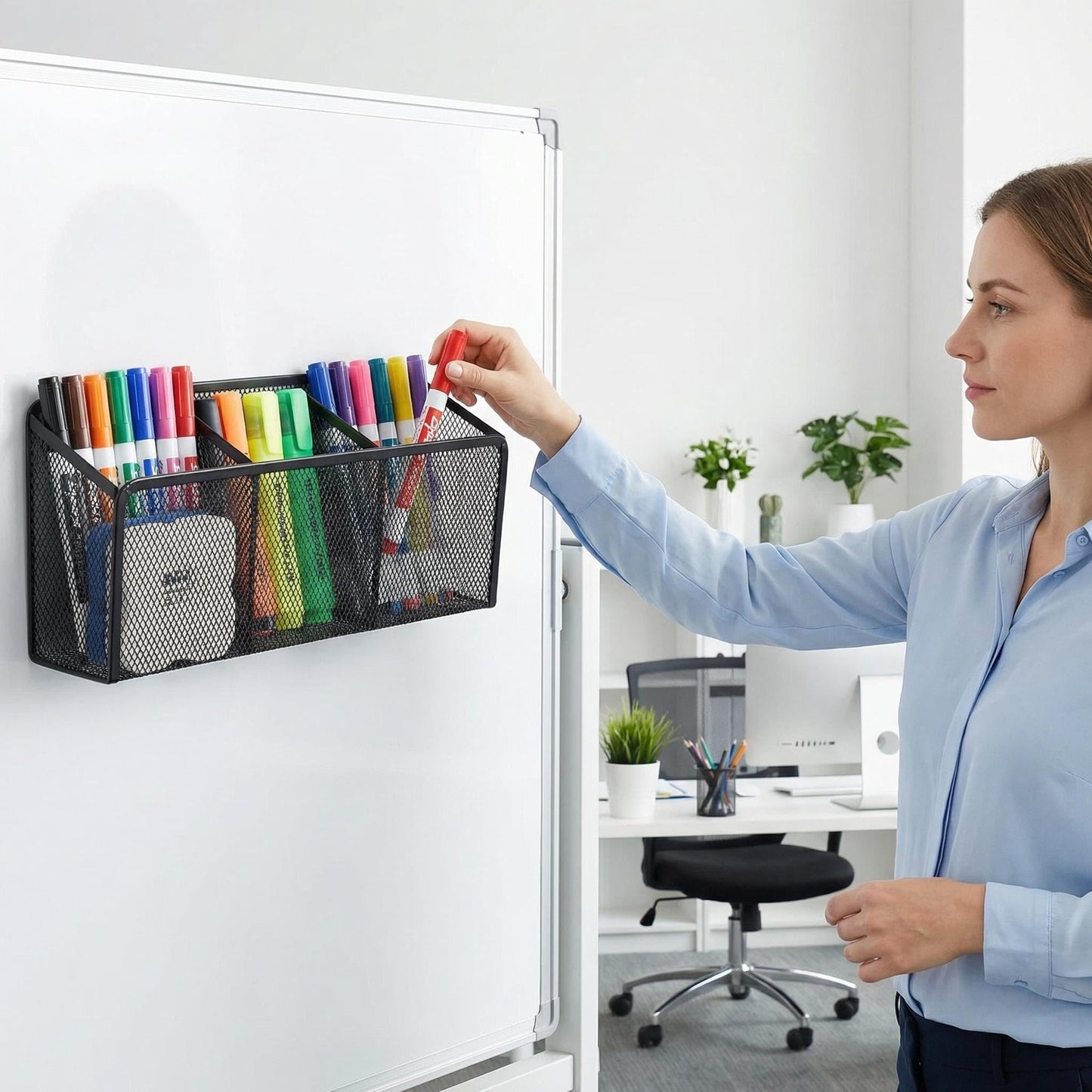 Neudeco Magnetic Pencil Holder, Black, Pack of 4