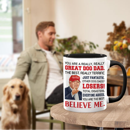 Viberty Dog Dad Fathers Day Gift - Dog Dad Gifts For Men - DogFather Gifts - Pet Lover Owner, Fur Papa Present Idea - Christmas, Birthday Gifts for Pet Lovers - Ceramic Mug 11 Oz