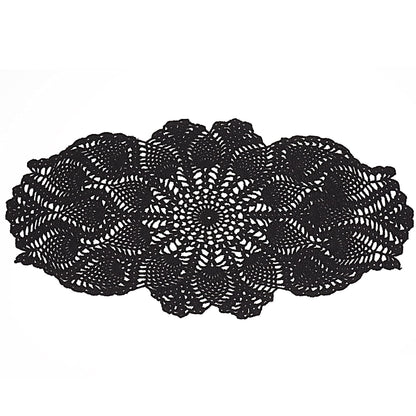 Qxzvzem One Piece 23 x 12 Inch Oval Doilies Crochet for Dressers and End Tables Crafts Disposable Small Halloween Valentines Doilies Cloth Lace Placemats Coasters Black Cotton Vintage Tablecloth
