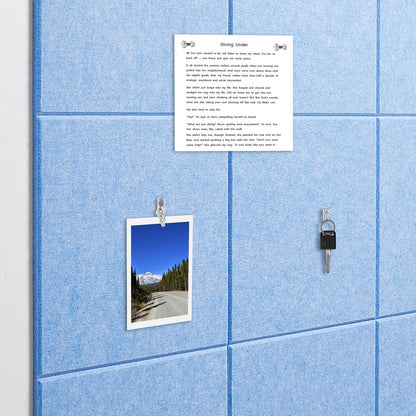 G Gamit Felt Wall Tiles Bulletin Board Large Cork Board Alternative 6 Pack 11.81”x11.81”x0.47” Felt Pin Board Tack Board with Safe Removable Adhesive Tabs for Home Office School 36x24 (Light Blue)