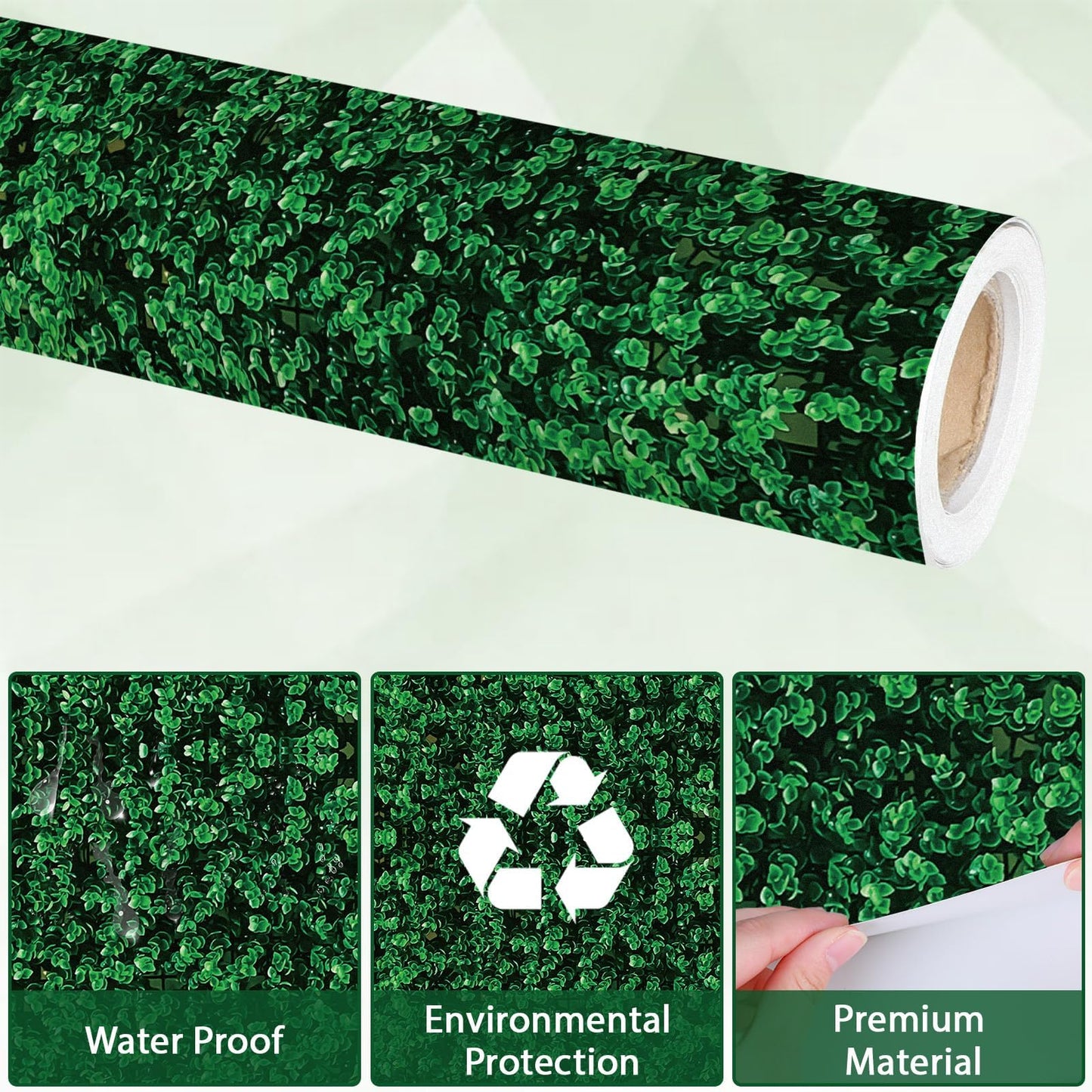 Qyeahkj Green Leaves Bulletin Board Paper Roll Greenery Leaf Bulletin Board Background Paper Fade Resistant Classroom Decoration Poster Art Craft Home Wall Education Decor Supplies 17.7in x 20ft