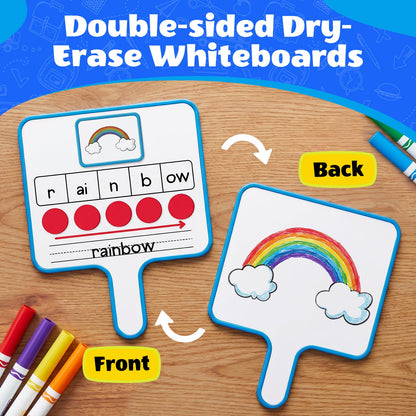Aizweb Phonemic Awareness,Magnetic Dry Erase Whiteboards with Elkonin Box,Phonics Game,Preschool Kindergarten Speech Therapy Classroom Must Have,Phonological Manipulative Letter Sound Science Reading